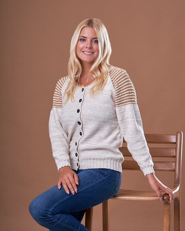 CARDIGAN ALGODÓN LUREX DORADO - 7981