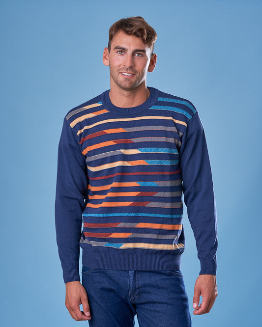 BOSSA RAYAS ALGODÓN AZUL - ART.V136